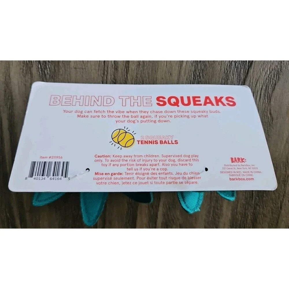 Bark Box XS-S Dope Tennis Balls Squeaky 420 Collection Green New